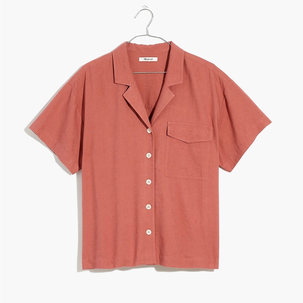 Madewell Linen-Blend Camp Shirt NWT